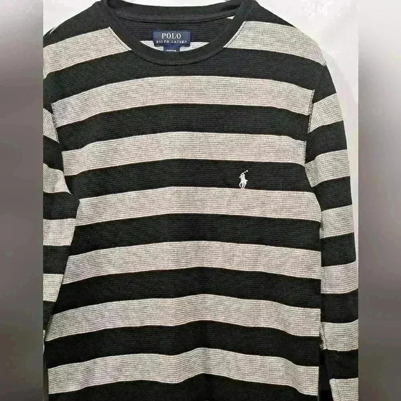 POLO Ralph Lauren Rugby Stripe Thermal sz M - Picture 2 of 8